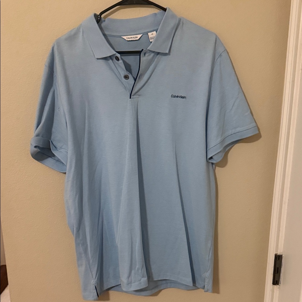 Calvin Klein Men's Sky Blue Polo Shirt